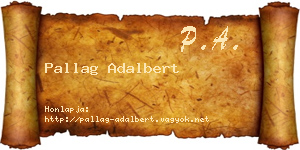 Pallag Adalbert névjegykártya